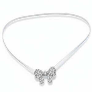 Rhinestone Bow silver stretch belt